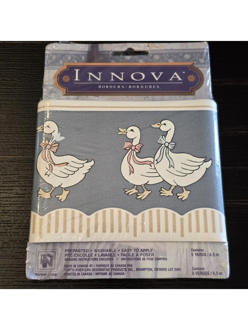 Cottagecore Grannycore Geese Wallpaper Border 5 Yards Prepasted Vintage NOS